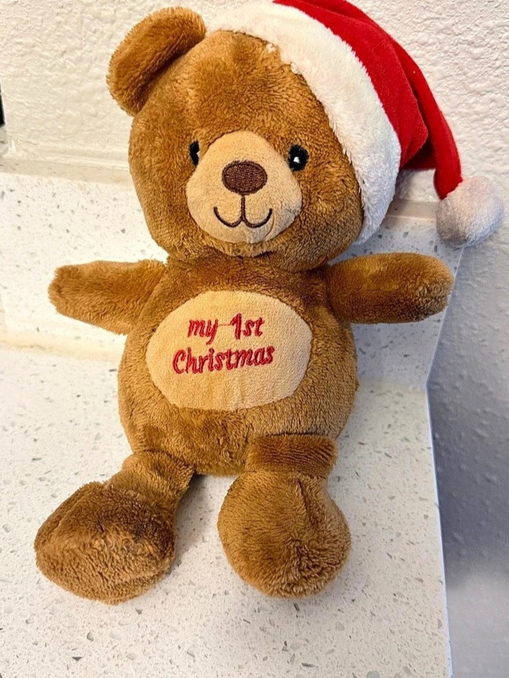 Aurora World My First Christmas Bear Teddy Plush Brown & Red